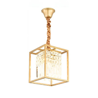 MIRODEMI Inverno e Monteleone | Square Crystal Hanging LED Chandelier Gold