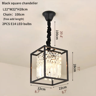 MIRODEMI Inverno e Monteleone | Square Crystal Hanging LED Chandelier Parameters Black