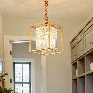 MIRODEMI Inverno e Monteleone | Square Crystal Hanging LED Chandelier for Living Room