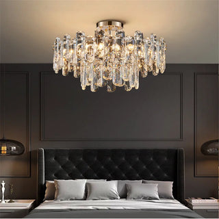 MIRODEMI Inverso Pinasca | Tiered Сrystal Ceiling LED Chandelier for Bedroom