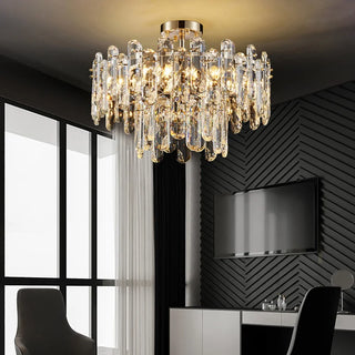 MIRODEMI Inverso Pinasca | Tiered Сrystal Ceiling LED Chandelier for Dining Room