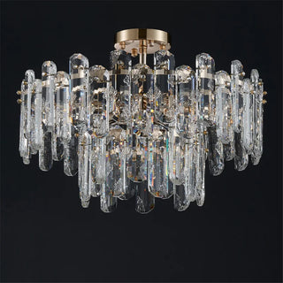 MIRODEMI Inverso Pinasca | Tiered Сrystal Ceiling LED Chandelier for Light Off