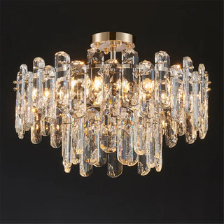 MIRODEMI Inverso Pinasca | Tiered Сrystal Ceiling LED Chandelier for Warm Light