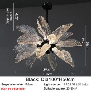 MIRODEMI® Irsina | Creative LED Chandelier in the Shape of Leaf for Living Room, Kitchen