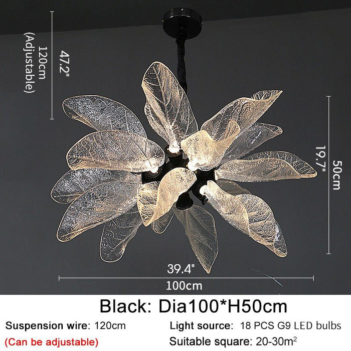 MIRODEMI® Irsina | Creative LED Chandelier in the Shape of Leaf for Living Room, Kitchen