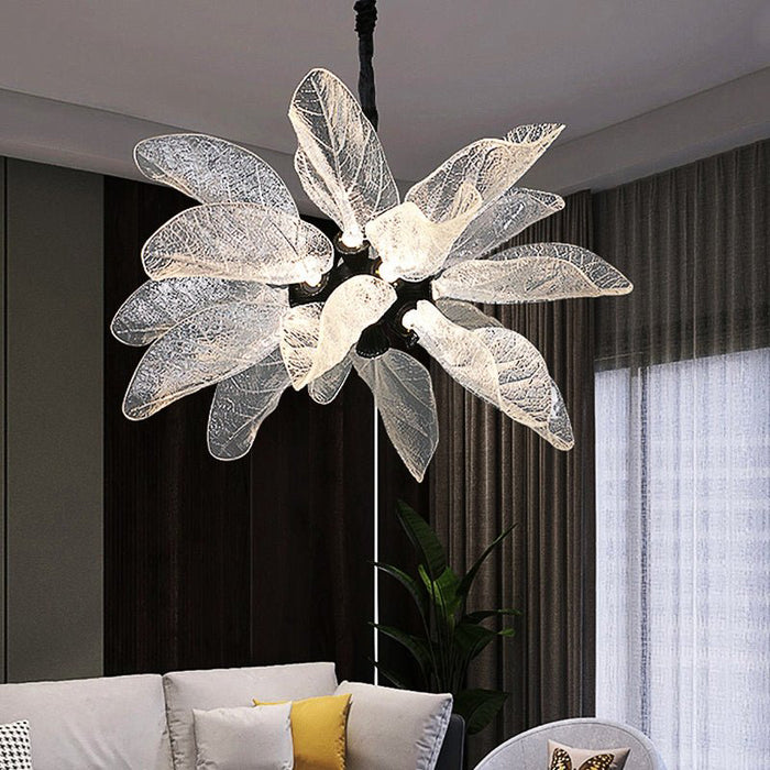 MIRODEMI® Irsina | Creative LED Chandelier in the Shape of Leaf for Living Room, Kitchen