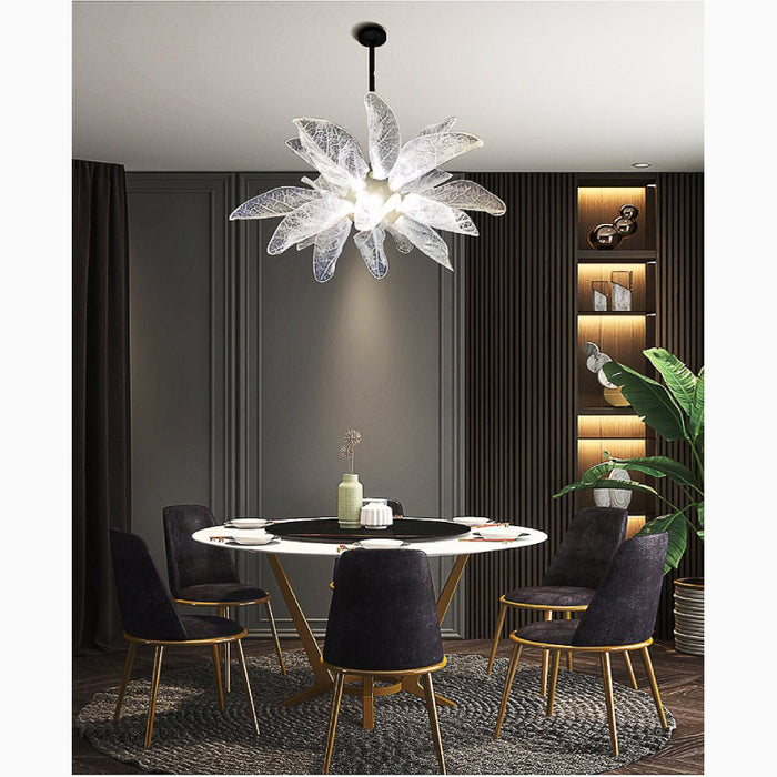 MIRODEMI® Irsina | Creative LED Chandelier in the Shape of Leaf for Living Room, Kitchen