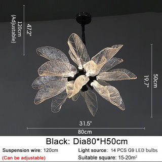 MIRODEMI® Irsina | Creative LED Chandelier in the Shape of Leaf for Living Room, Kitchen