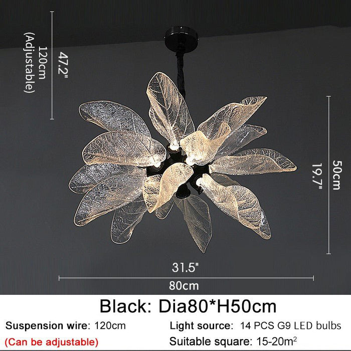 MIRODEMI® Irsina | Creative LED Chandelier in the Shape of Leaf for Living Room, Kitchen