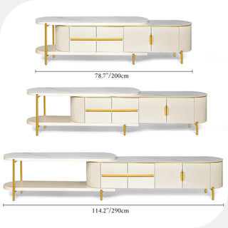 MIRODEMI® Isar | Sophisticated White Mid-Century Modern TV Console