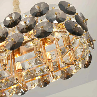 MIRODEMI Isola | Luxury Smoky Gray/Cognac Crystal Chandelier