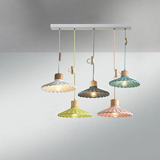 MIRODEMI Isolabona Colorful Seashell Style Chandelier for Restaurant 5 Heads