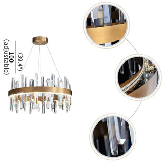 MIRODEMI® Jodoigne | Round Gold Crystal Chandelier for Hotel