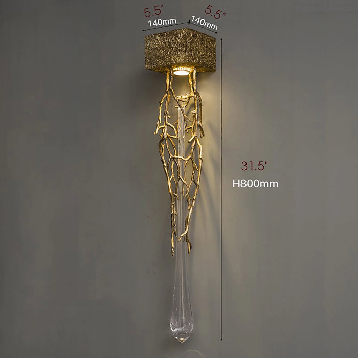 MIRODEMI® Jumilla | Creative LED Crystal Copper Wall Lamp | wall light | wall sconce