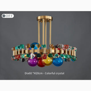 MIRODEMI® Kloten | Modern Drum Gold Crystal Chandelier for Living Room