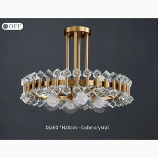 MIRODEMI® Kloten | Drum Clear Crystal Chandelier for Living Room