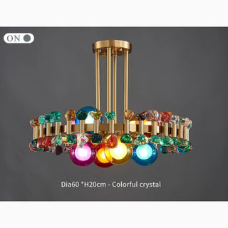 MIRODEMI® Kloten | Modern Drum Colorful Crystal Lighting for Living Room