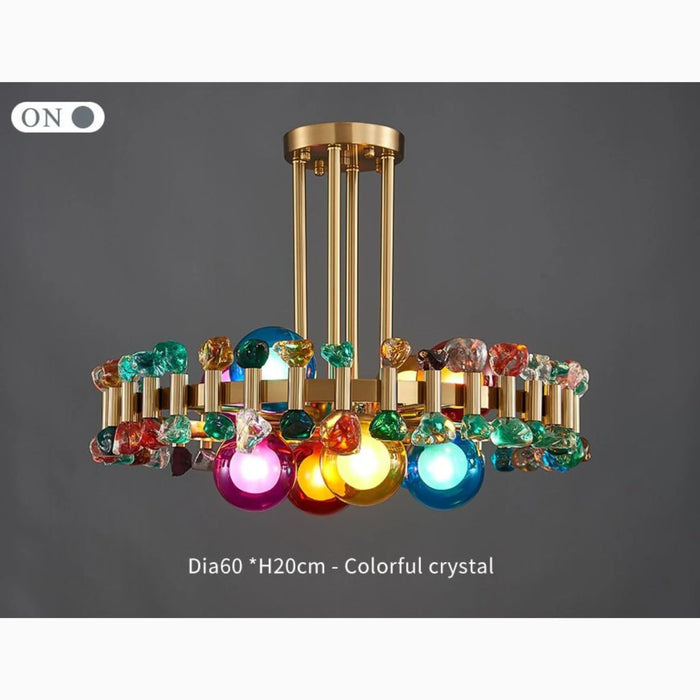 MIRODEMI® Kloten | Modern Drum Colorful Crystal Lighting for Living Room