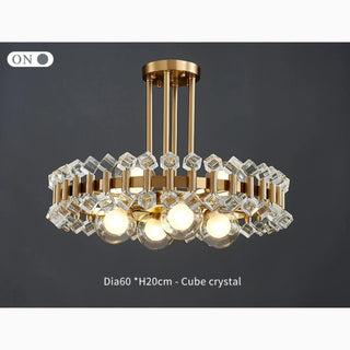 MIRODEMI® Kloten | Creative Drum Clear Crystal Chandelier for Living Room