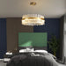 MIRODEMI® Kortrijk | Round Gold Glass Led Chandelier for Bedroom