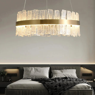 MIRODEMI® Kortrijk | Round Glass Led Chandelier for Bedroom