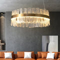 MIRODEMI® Kortrijk | Round Gold Chandelier for Bedroom