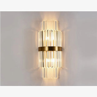 MIRODEMI® Kriens | Modern Crystal Wall Lamp for Bedroom | wall sconce | golden wall light