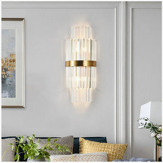 MIRODEMI® Kriens | Modern Crystal Wall Lamp for Bedroom | wall sconce | golden wall light