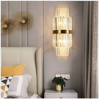 MIRODEMI® Kriens | Modern Crystal Wall Lamp for Bedroom | wall sconce | golden wall light