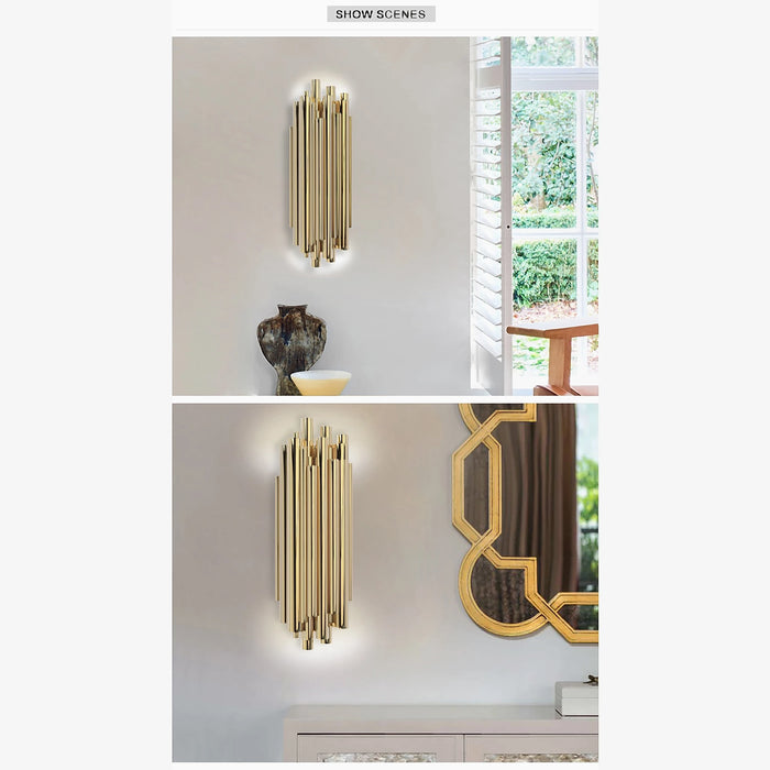 MIRODEMI® Küsnacht | Modern Polished Steel Wall lamp | wall sconces | golden wall light
