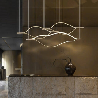 MIRODEMI® Küssnacht | Creative Gold Wave Lighting for Dining Room