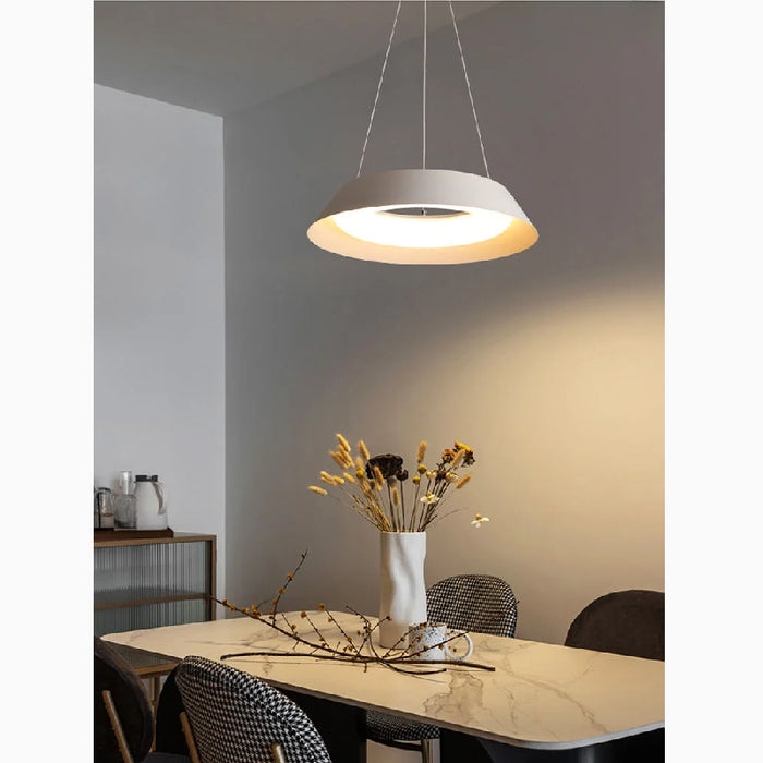 MIRODEMI® La Brigue | White Circular Pendant Lighting with for Dining Room