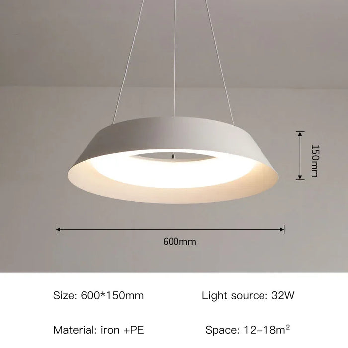 MIRODEMI® La Brigue | White Circular Pendant Lighting with for Dining Room