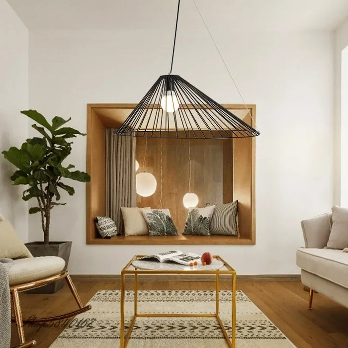 MIRODEMI® La Colmiane | Loft Straw Hat Iron Pendant Light