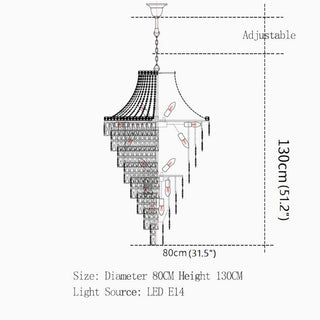 La Croix-sur-Roudoule | Duplex Spiral Crystal Stairway Chandelier from Mirodemi for Hotel 