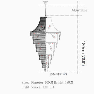 La Croix-sur-Roudoule | Duplex Spiral Crystal Stairway Chandelier from Mirodemi for Home Interior