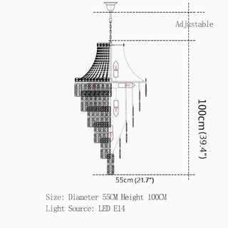 La Croix-sur-Roudoule | Duplex Spiral Crystal Stairway Chandelier from Mirodemi for Foyer 