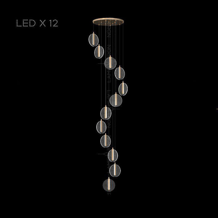 MIRODEMI® La Gaude | Elegant Gold Circles Magic Chandelier 12 heads / Warm light