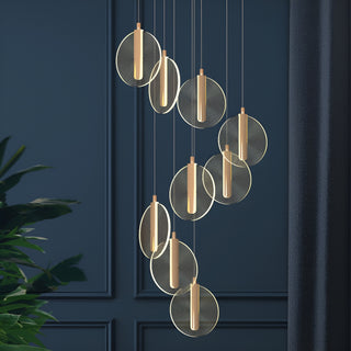 MIRODEMI® La Gaude | Elegant Gold Circles Magic Chandelier 12 heads / Cool light