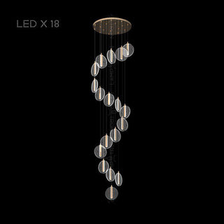 MIRODEMI® La Gaude | Elegant Gold Circles Magic Chandelier 18 heads / Warm light