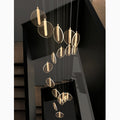 MIRODEMI® La Gaude | Elegant Gold Circles Magic Chandelier 18 heads / Cool light