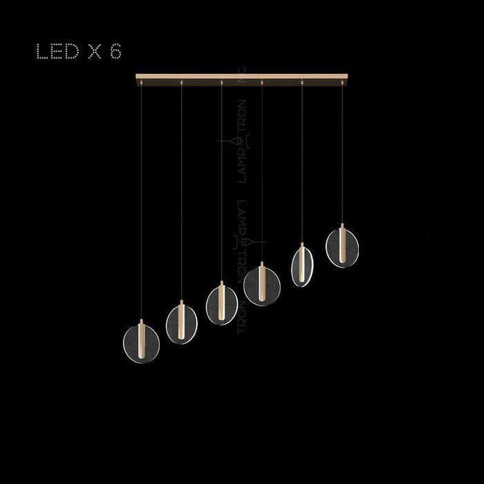 MIRODEMI® La Gaude | Elegant Gold Circles Magic Chandelier 6 heads / Warm light