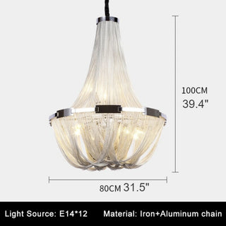 MIRODEMI® La Louvière | Silver Chain Light for Living Room