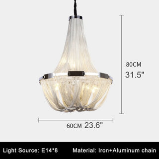 MIRODEMI® La Louvière | Silver Chain Light Fixture for Living Room