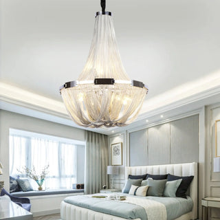 MIRODEMI® La Louvière | Silver Chain Chandelier for Living Room