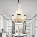 MIRODEMI® La Louvière | Silver Chain Chandelier for Bedroom