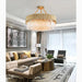 MIRODEMI® La Neuveville | Drum Gold Crystal Chandelier for Bedroom