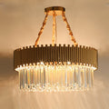 MIRODEMI® La Neuveville | Drum Gold Crystal Chandelier for Bedroom