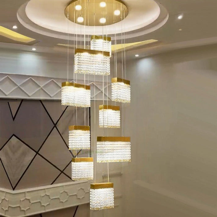 MIRODEMI La Rochette Gorgeous Crystal Blocks LED Ceiling Chandelier For Home Decoration