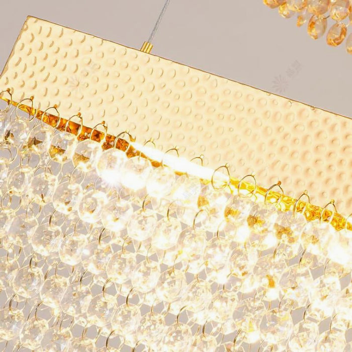 MIRODEMI La Rochette Gorgeous Crystal Blocks LED Ceiling Chandelier Details K9 Crystals